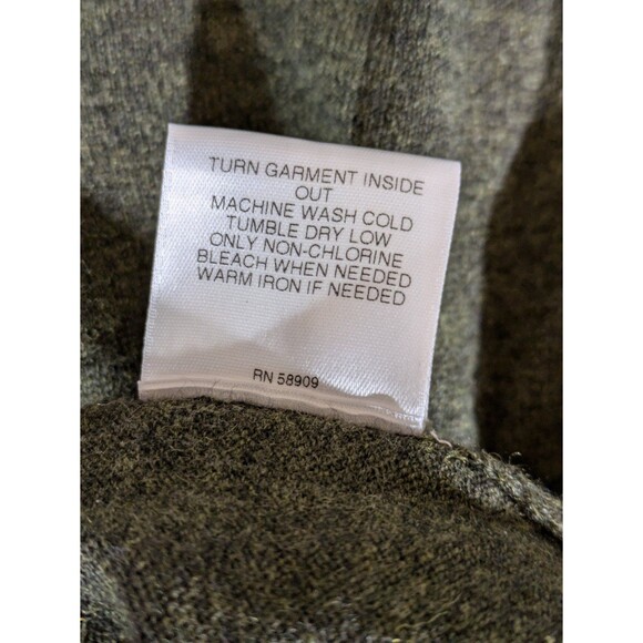 Cremieux Men's Medium Wool Blend Sweater V Neck Leather Elbow Patches green - Picture 5 of 7